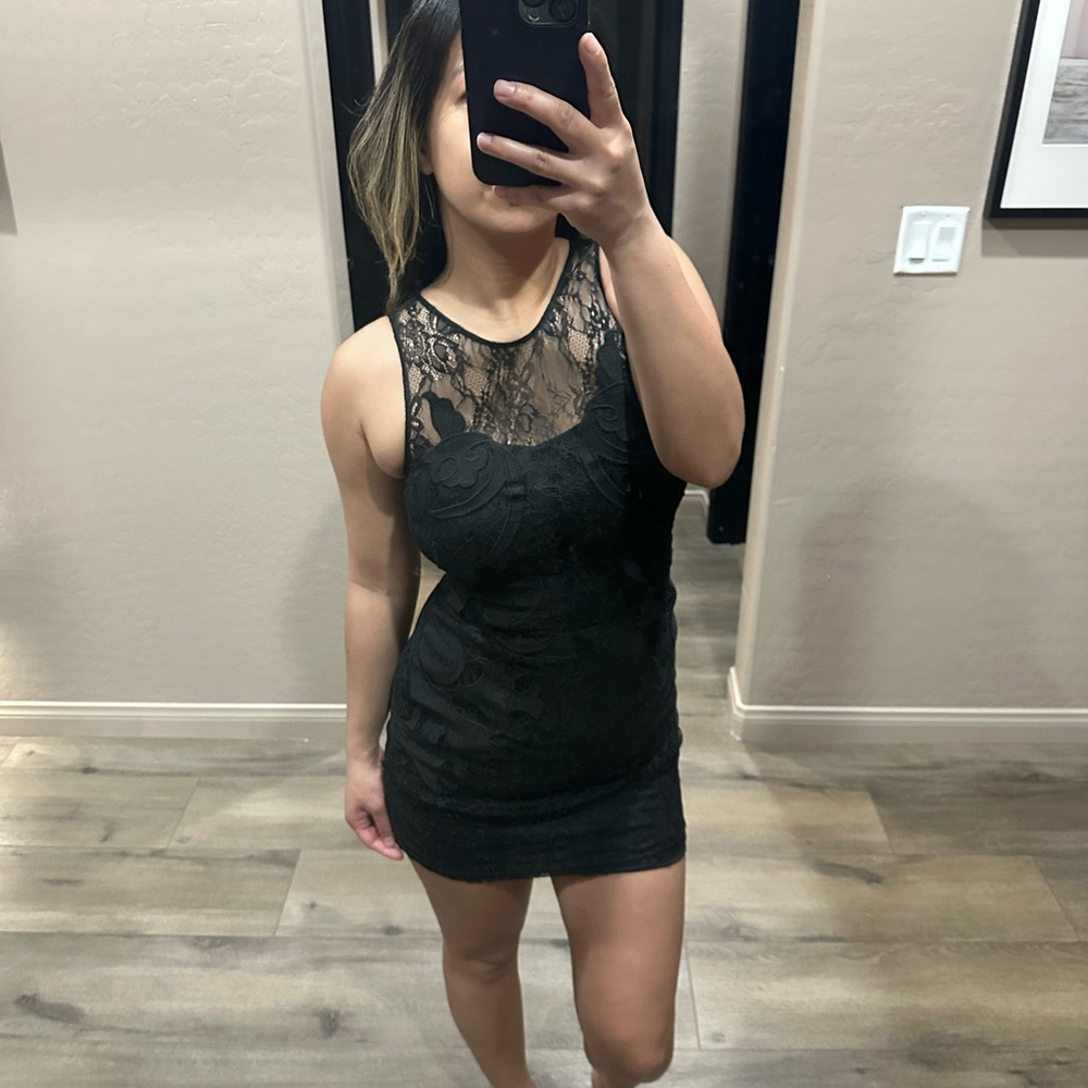 H&M Black Lace Mini Dress